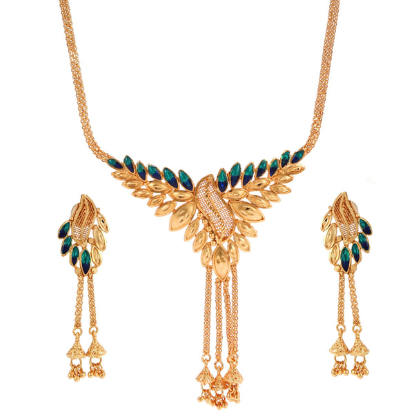 Pallobi With Jhalor - Chain Locket Small Necklace Set - BRISHNI
