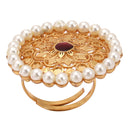 Pearl Embedded Pasha Finger Ring - BRISHNI