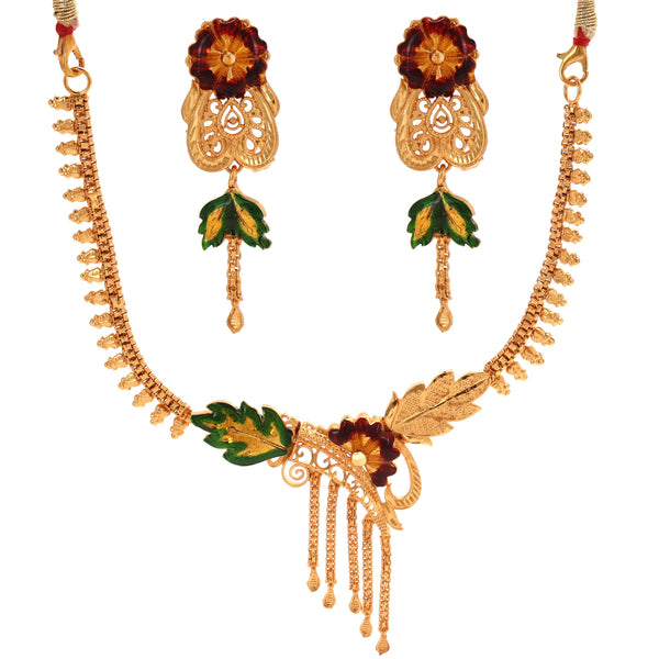Petal Small Necklace set - BRISHNI