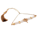 Projapoti- White Beads Choker Set - BRISHNI