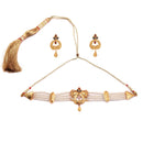 Projapoti- White Beads Choker Set - BRISHNI