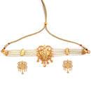 Rajani - White Beads Choker Set - BRISHNI