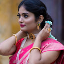 Round Mayur White Beaded Choker Set - BRISHNI