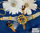 Round Mayur White Beaded Choker Set - BRISHNI