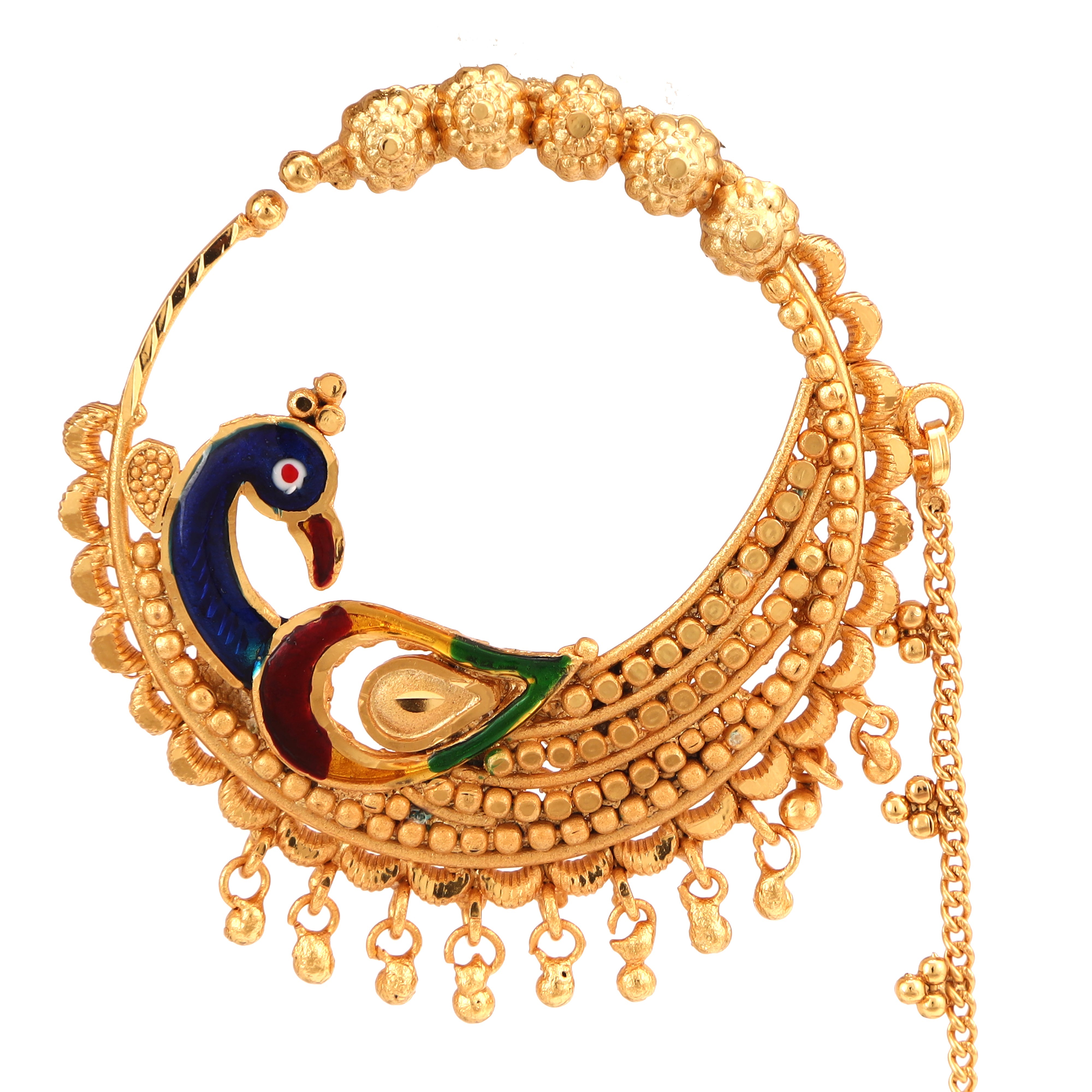Royal Mina Mayur Nose Ring Nath 4 cm