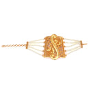 S Designed White Beaded Mantasha - BRISHNI