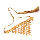 Sabeki Jhalor Choker in 24K gold-plated copper with intricate floral design and traditional tassels.