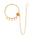 Side Floral Gold Drops Nose Ring (Nath) - BRISHNI