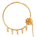 Side Floral Gold Drops Nose Ring (Nath) - BRISHNI