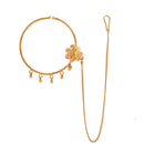 Single Flower Five Drops Nose Ring (Nath) - BRISHNI