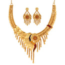 Swarnava- Heavy Bridal Necklace Set - BRISHNI