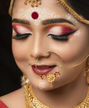 Three Flowers Minakari Nose Ring (Nath) - BRISHNI