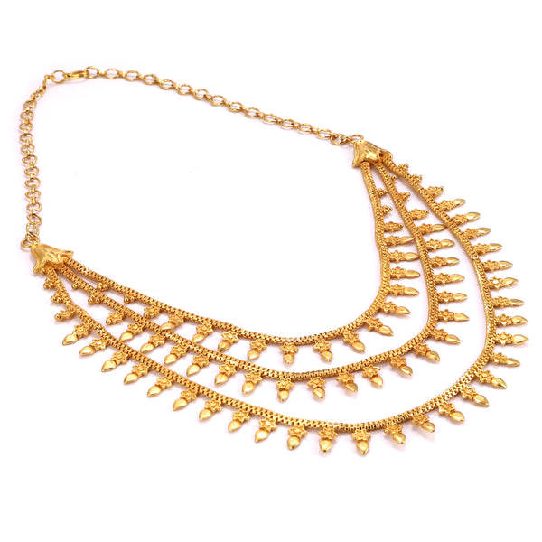 Rose Gold Finish Zircons Layered Necklace Set Design by Moh-Maya by Disha  Khatri at Pernia's Pop Up Shop 2024