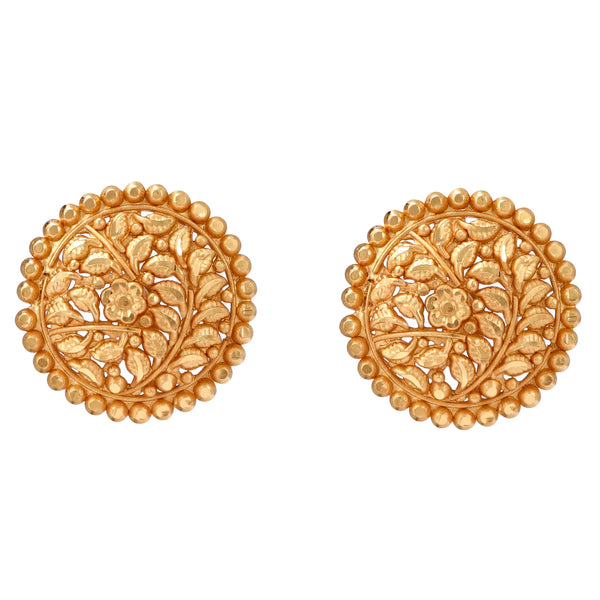 Gold Vermeil Textured Circle Stud Earrings | Handmade Seaside Jewellery |  Ana Rubiato | Portugal | Lily Luna | Edinburgh | Scotland
