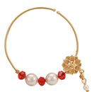 Traditional Nose Ring with Beaded Chain (Nath) - BRISHNI
