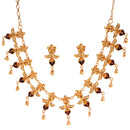 Tripatro Floral Chatai Necklace Set - BRISHNI