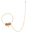 Twin Flower Minakari Nose Ring (Nath) - BRISHNI