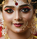 Twin Flower Minakari Nose Ring (Nath) - BRISHNI