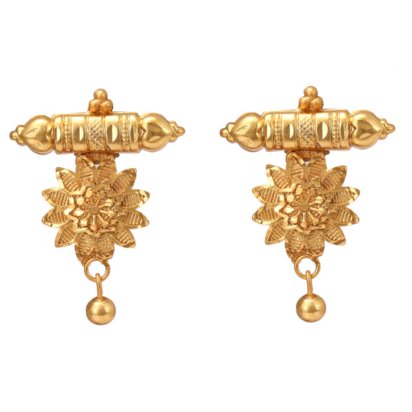 CZ golden Mangalsutra earrings set at ₹2150 | Azilaa