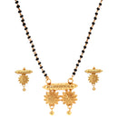 Twin Flowers Mangalsutra With Earrings - BRISHNI