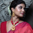 Two Steps Chandbali Locket With Matching Earrings - BRISHNI