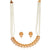 White Beaded Flower Sequence Necklace Set - BRISHNI