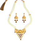 White Beaded Jhalor Sitahar Set - BRISHNI