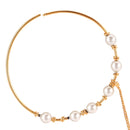 White Beaded Nose Ring With Chain ( Nath ) - BRISHNI