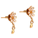 White Minakari Gold Drop Earrings - BRISHNI