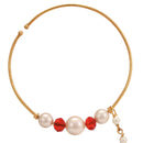 White Red Beaded Nose Ring (Nath) - BRISHNI